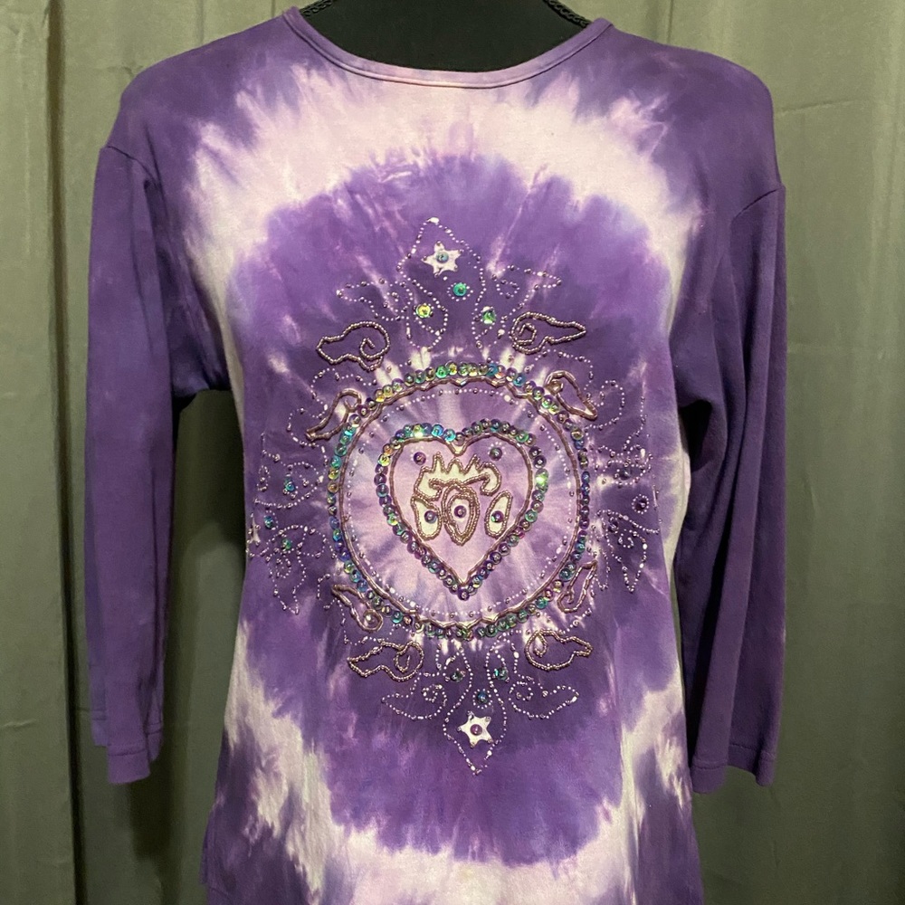 Jeweled tie dye top